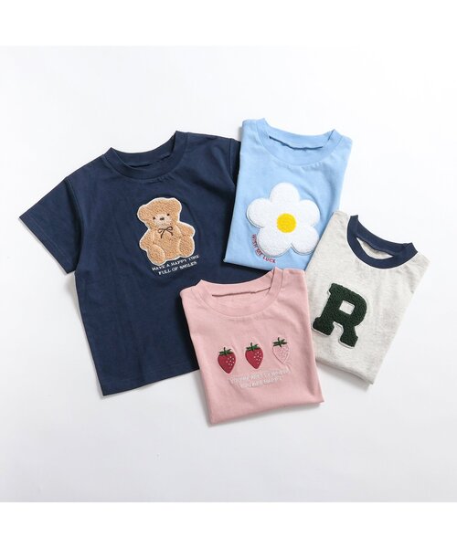 apres les cours(アプレレクール)の「アソートモチーフTシャツ(Tシャツ/カットソー・キッズ・ピンク/ネイビー/アイボリー/サックスブルー・80/90/100/110/120/130/140)」の5枚目の写真