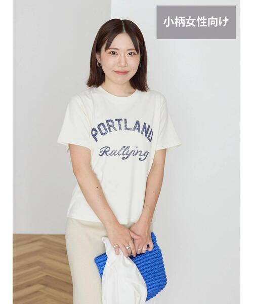 AMERICAN HOLIC(アメリカンホリック)の「【WEB限定・小柄女性向け】PORTLANDカットプルオーバー(Tシャツ/カットソー・レディース・ブルー/オフホワイト/ライトピンク・XS)」の4枚目の写真