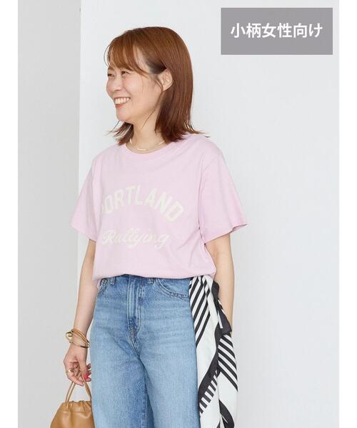 AMERICAN HOLIC(アメリカンホリック)の「【WEB限定・小柄女性向け】PORTLANDカットプルオーバー(Tシャツ/カットソー・レディース・ブルー/オフホワイト/ライトピンク・XS)」の5枚目の写真
