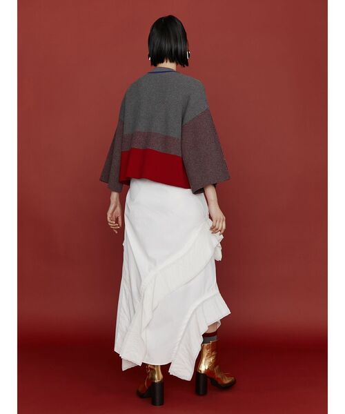 UN3D.（アンスリード）の「RANDOM STRIPE HALF KNIT / ランダムストライプハーフニット（ニット/セーター・レディース・グレー/ブラック・FREE）」の11枚目の写真