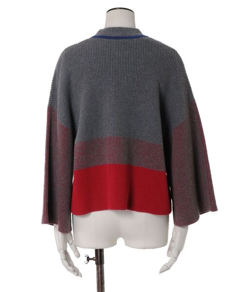 UN3D.（アンスリード）の「RANDOM STRIPE HALF KNIT / ランダムストライプハーフニット（ニット/セーター・レディース・グレー/ブラック・FREE）」の14枚目の写真