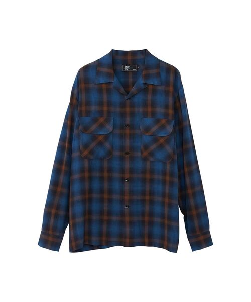 HYSTERIC GLAMOUR（ヒステリックグラマー）の「I’LL BE WAITING刺繍 オープンカラーシャツ（シャツ/ブラウス・メンズ・ブルー系その他/チャコールグレー・LARGE/MEDIUM/X-LARGE）」の2枚目の写真