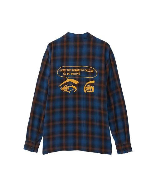 HYSTERIC GLAMOUR（ヒステリックグラマー）の「I’LL BE WAITING刺繍 オープンカラーシャツ（シャツ/ブラウス・メンズ・ブルー系その他/チャコールグレー・LARGE/MEDIUM/X-LARGE）」の5枚目の写真