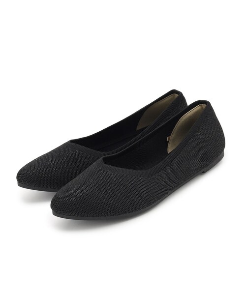 grove（グローブ）の「◆【人間工学】洗えるニットパンプス（その他シューズ・レディース・ブラック×ベージュ/ベージュ系その他3/ベージュ系その他7/ブラック系・L/M/S）」の2枚目の写真