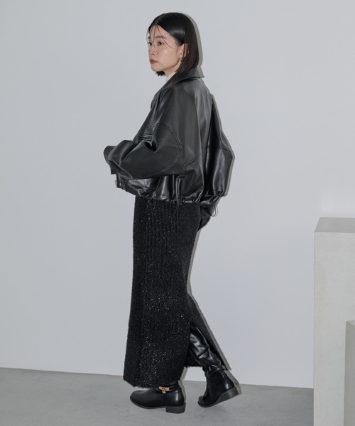 Shelly island(シェリーアイランド)の「ラメフェザースカート(スカート・レディース・ブラック/ブラウン/シルバー・FREE)」の10枚目の写真