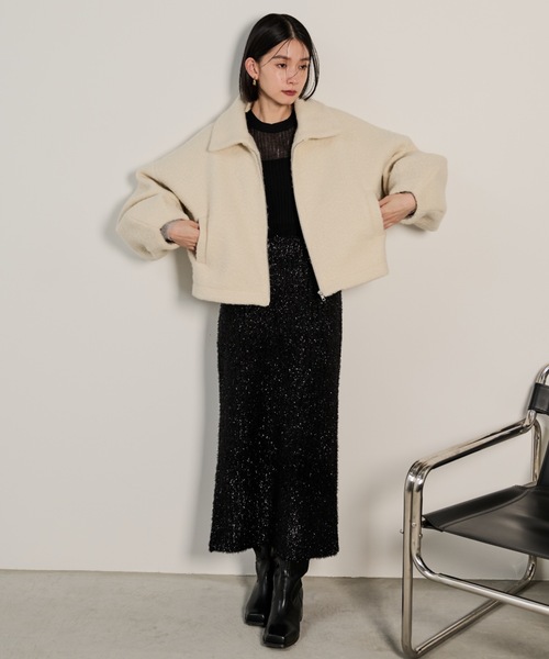 Shelly island(シェリーアイランド)の「ラメフェザースカート(スカート・レディース・ブラック/ブラウン/シルバー・FREE)」の21枚目の写真