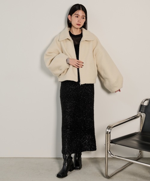 Shelly island(シェリーアイランド)の「ラメフェザースカート(スカート・レディース・ブラック/ブラウン/シルバー・FREE)」の22枚目の写真