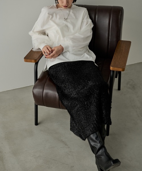 Shelly island(シェリーアイランド)の「ラメフェザースカート(スカート・レディース・ブラック/ブラウン/シルバー・FREE)」の11枚目の写真