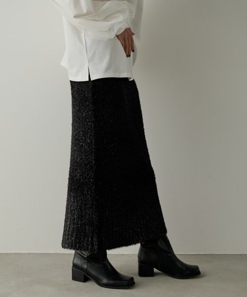 Shelly island(シェリーアイランド)の「ラメフェザースカート(スカート・レディース・ブラック/ブラウン/シルバー・FREE)」の14枚目の写真