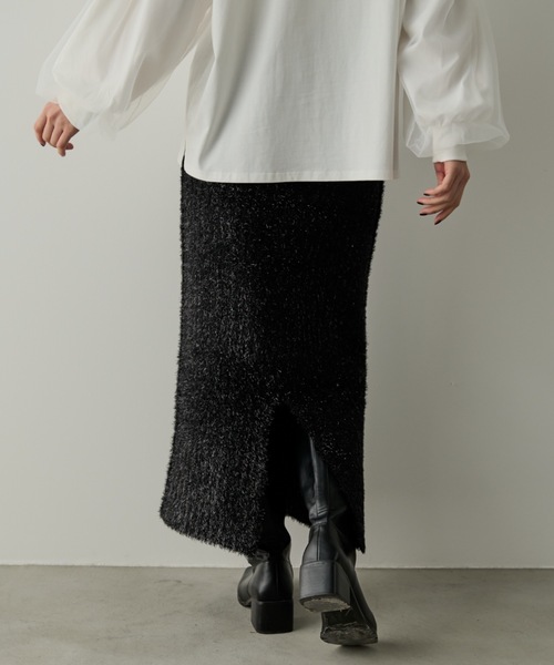 Shelly island(シェリーアイランド)の「ラメフェザースカート(スカート・レディース・ブラック/ブラウン/シルバー・FREE)」の16枚目の写真