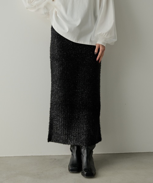 Shelly island(シェリーアイランド)の「ラメフェザースカート(スカート・レディース・ブラック/ブラウン/シルバー・FREE)」の13枚目の写真