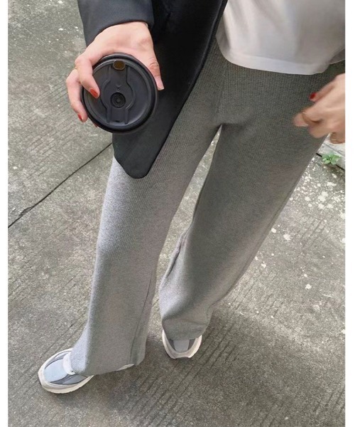 kirakiraShop(キラキラショップ)の「ケーブルライン ニット パンツ(その他パンツ・レディース・杢グレー/ブラック/ブラウン・FREE)」の7枚目の写真