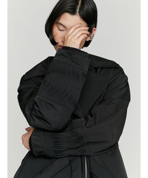 UN3D.（アンスリード）の「ORIGAMI TUCK CT / オリガミタックコート（チェスターコート・レディース・ブラック/グレー・36/38）」の8枚目の写真