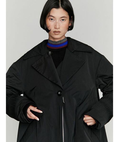 UN3D.（アンスリード）の「ORIGAMI TUCK CT / オリガミタックコート（チェスターコート・レディース・ブラック/グレー・36/38）」の9枚目の写真