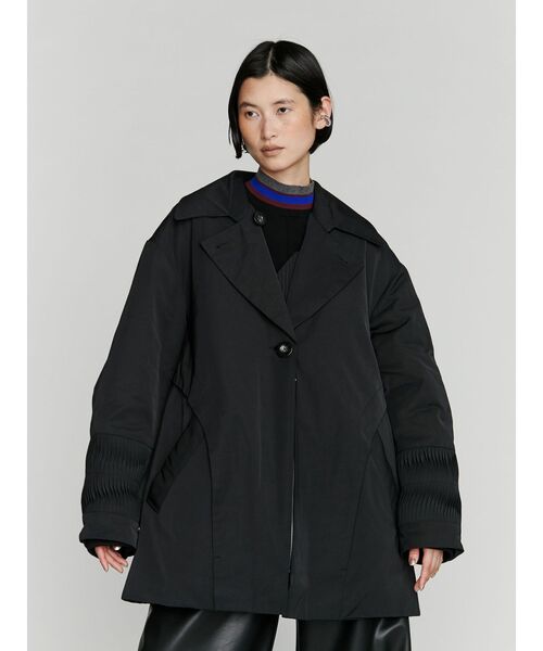 UN3D.（アンスリード）の「ORIGAMI TUCK CT / オリガミタックコート（チェスターコート・レディース・ブラック/グレー・36/38）」の10枚目の写真