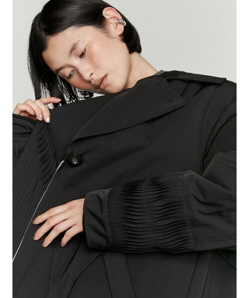 UN3D.（アンスリード）の「ORIGAMI TUCK CT / オリガミタックコート（チェスターコート・レディース・ブラック/グレー・36/38）」の20枚目の写真