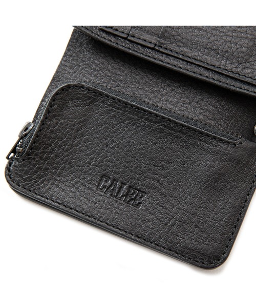 CALEE 財布　STUDS LEATHER FLAP HALF WALLET CALEE - STUDS LEATHER FLAP HALF WALLET (BLACK) / スタッズ