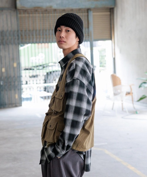 niko and...（ニコアンド）の「リネン混ニットワッチ（ニットキャップ/ビーニー・メンズ・ブラック/ベージュ・FREE）」の6枚目の写真