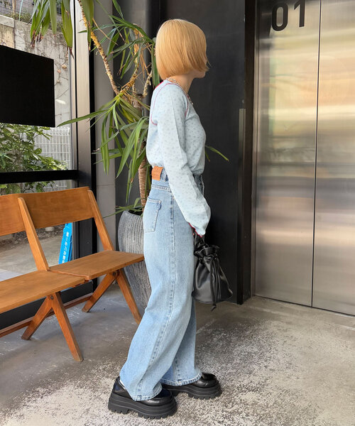 CIAOPANIC（チャオパニック）の「【cian denim/シアンデニム】ルーズストレートデニム（デニムパンツ・レディース・ブルー/インディゴブルー・X-SMALL/SMALL/MEDIUM）」の15枚目の写真