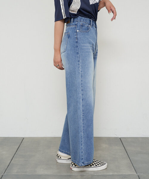 CIAOPANIC（チャオパニック）の「【cian denim/シアンデニム】ルーズストレートデニム（デニムパンツ・レディース・ブルー/インディゴブルー・X-SMALL/SMALL/MEDIUM）」の19枚目の写真