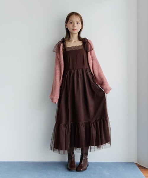 flower(フラワー)の「スパークルニットカーディガン(ニット/セーター・レディース・ホワイト/グレー/レッド・FREE)」の4枚目の写真