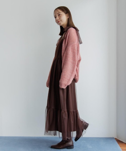 flower(フラワー)の「スパークルニットカーディガン(ニット/セーター・レディース・ホワイト/グレー/レッド・FREE)」の5枚目の写真