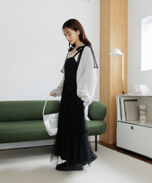 flower(フラワー)の「スパークルニットカーディガン(ニット/セーター・レディース・ホワイト/グレー/レッド・FREE)」の11枚目の写真