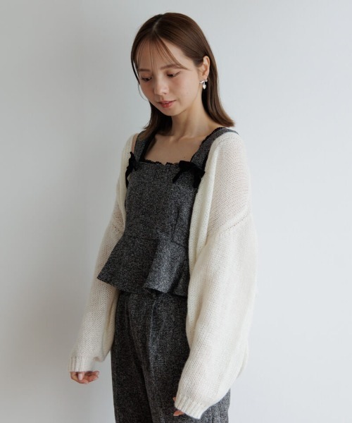 flower(フラワー)の「スパークルニットカーディガン(ニット/セーター・レディース・ホワイト/グレー/レッド・FREE)」の16枚目の写真