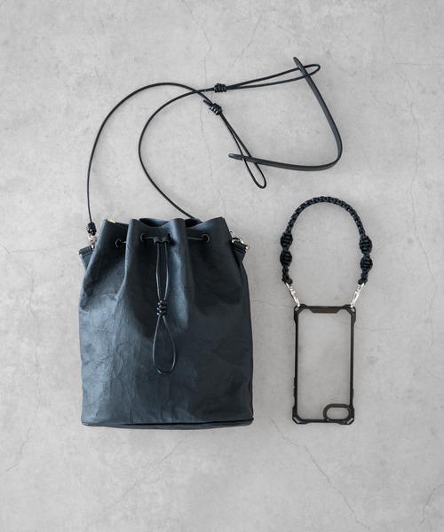 Senti(センティ)の「SENTI センティ / Dyneema Leather DRAWSTRING 2WAYBAG ダイニーマレザードローストリングショルダーバッグ / 3026(ショルダーバッグ・メンズ・ブラック/ブラック系その他・FREE)」の21枚目の写真