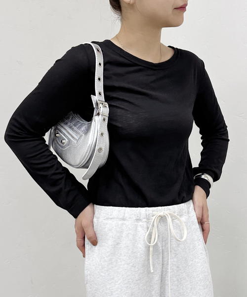 U by SPICK&SPAN(ユーバイスピックアンドスパン)の「≪追加≫C/NY シアートップス(Tシャツ/カットソー・レディース・ブルー/ブラック/アイボリー/ピンク・FREE)」の21枚目の写真