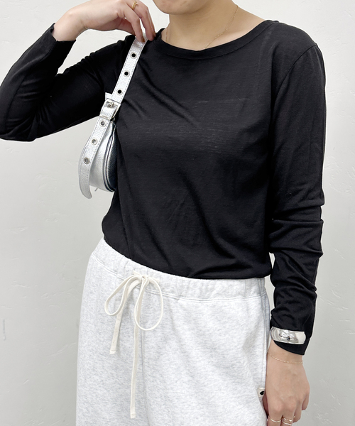 U by SPICK&SPAN(ユーバイスピックアンドスパン)の「≪追加≫C/NY シアートップス(Tシャツ/カットソー・レディース・ブルー/ブラック/アイボリー/ピンク・FREE)」の22枚目の写真