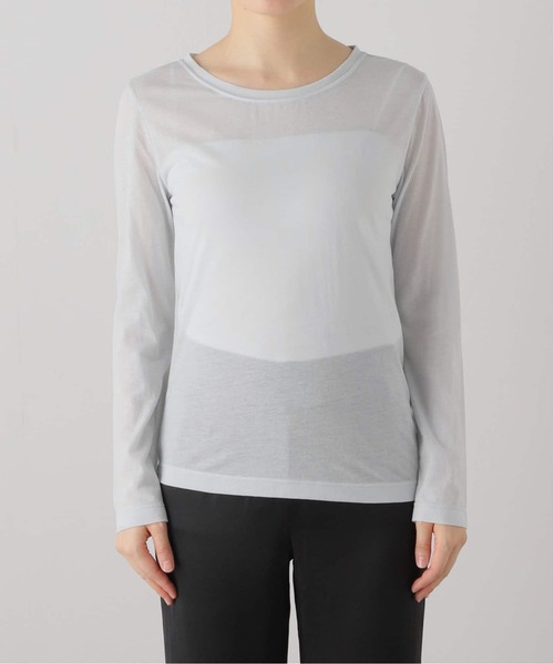 U by SPICK&SPAN(ユーバイスピックアンドスパン)の「≪追加≫C/NY シアートップス(Tシャツ/カットソー・レディース・ブルー/ブラック/アイボリー/ピンク・FREE)」の5枚目の写真