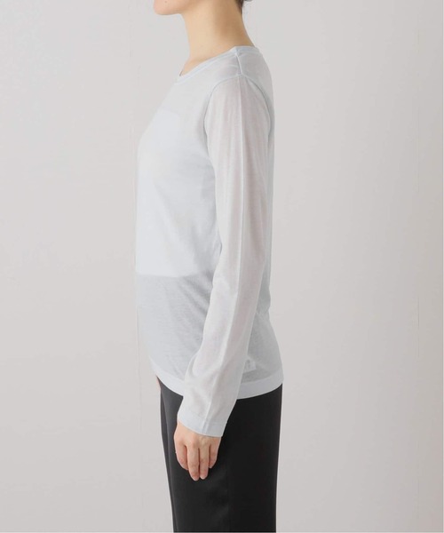 U by SPICK&SPAN(ユーバイスピックアンドスパン)の「≪追加≫C/NY シアートップス(Tシャツ/カットソー・レディース・ブルー/ブラック/アイボリー/ピンク・FREE)」の6枚目の写真