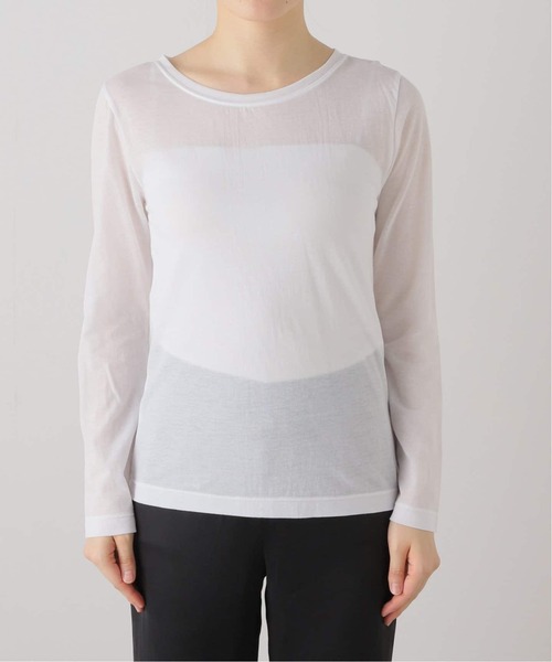 U by SPICK&SPAN(ユーバイスピックアンドスパン)の「≪追加≫C/NY シアートップス(Tシャツ/カットソー・レディース・ブルー/ブラック/アイボリー/ピンク・FREE)」の16枚目の写真