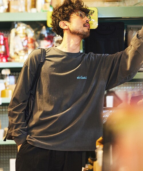 限定展開 WILD THINGS×FREAK'S STORE/ワイルドシングス 別注 ピグメント ワンポイントロゴ ロングスリーブTシャツ（Tシャツ/カットソー）｜FREAK'S STORE（フリークスストア）