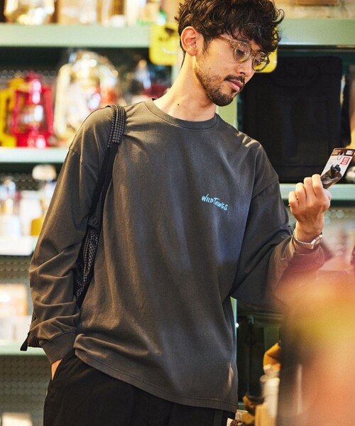限定展開 WILD THINGS×FREAK'S STORE/ワイルドシングス 別注 ピグメント ワンポイントロゴ ロングスリーブTシャツ（Tシャツ/カットソー）｜FREAK'S STORE（フリークスストア）