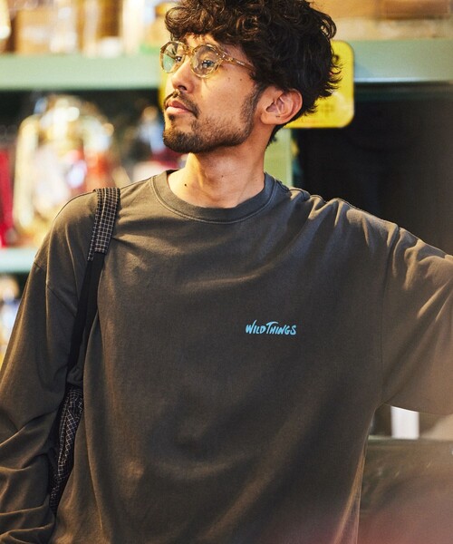 限定展開 WILD THINGS×FREAK'S STORE/ワイルドシングス 別注 ピグメント ワンポイントロゴ ロングスリーブTシャツ（Tシャツ/カットソー）｜FREAK'S STORE（フリークスストア）