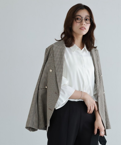 Pierrot(ピエロ)の「キャンディスリーブシャツ(シャツ/ブラウス・レディース・ブラック/ネイビー・M/L)」の19枚目の写真