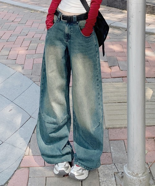 【HOOK】for girls ローウエストボリュームジーンズ（デニムパンツ）｜HOOK（フック）