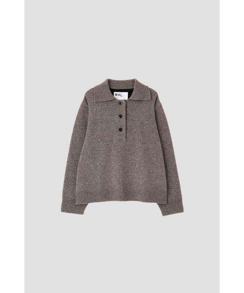 MHL.（エムエイチエル）の「WASHABLE DRY WOOL（ニット/セーター・レディース・ネイビー/グレー・2）」の7枚目の写真