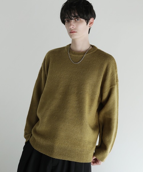 セール】Buyer's Select/モヘアタッチマルチカラークルーネックニット