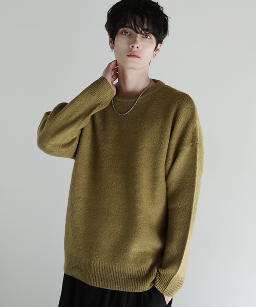 セール】Buyer's Select/モヘアタッチマルチカラークルーネックニット