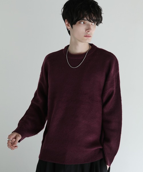 セール】Buyer's Select/モヘアタッチマルチカラークルーネックニット