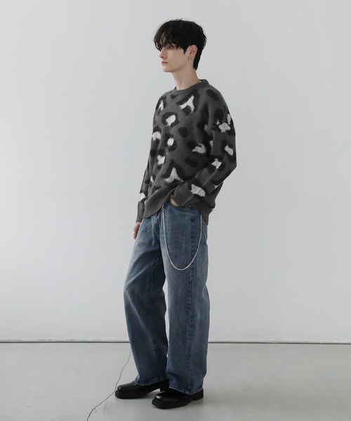 セール】Buyer's Select/モヘアタッチマルチカラークルーネックニット