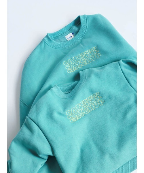 Catchup(ケチャップ)の「【Catchup】レタリング刺繍 裏起毛スウェット(大人サイズ)(Tシャツ/カットソー・レディース・ライトグレー/グリーン/チャコールグレー・XS/S/L/XL/M)」の1枚目の写真