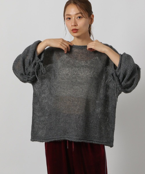 LAKOLE（ラコレ）の「モヘアライクシャーリングプルオーバー / 144445（ニット/セーター・レディース・チャコールグレー/ピンク/グリーン/アイボリー・FREE）」の2枚目の写真