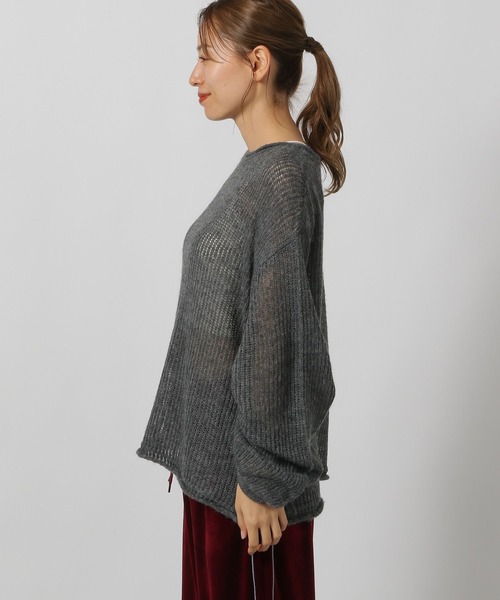 LAKOLE（ラコレ）の「モヘアライクシャーリングプルオーバー / 144445（ニット/セーター・レディース・チャコールグレー/ピンク/グリーン/アイボリー・FREE）」の14枚目の写真