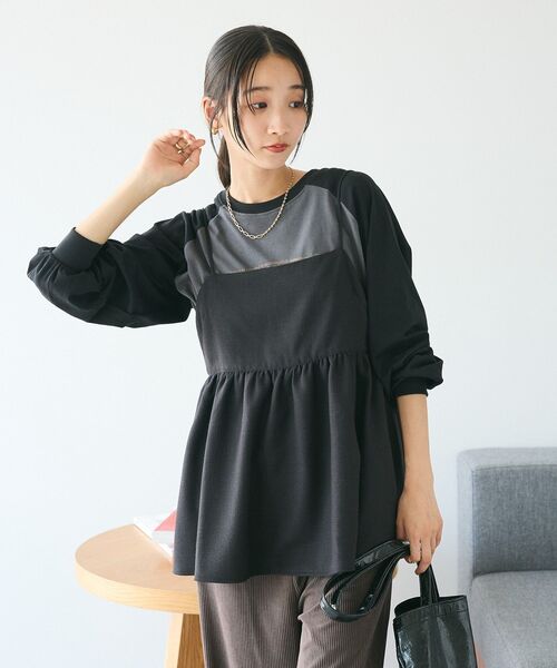 CRAFT STANDARD BOUTIQUE(クラフトスタンダードブティック)の「キャミトップス(ベスト・レディース・モカ/ブラック・FREE)」の2枚目の写真