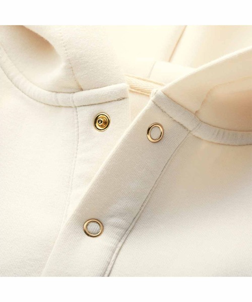 IEDIT（イディット）の「ＩＥＤＩＴ　小森美穂子さんコラボ　ダンボールカットソー素材のフロントスナップフーディープルオーバー〈アイボリー〉（パーカー・レディース・アイボリー・MEDIUM/X-LARGE/LARGE/XX-LARGE/SMALL）」の8枚目の写真