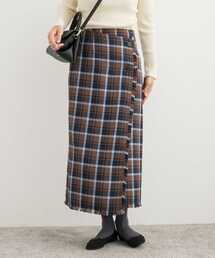 URBAN RESEARCH DOORS | フリンジチェックラップストレートスカート(スカート)